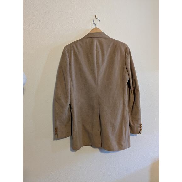 JC Pennys The Men's shop faux seuede wooden button blazer size 38L - Picture 3 of 8